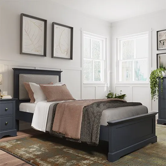 Belton Wooden Single Bed In Midnight Grey