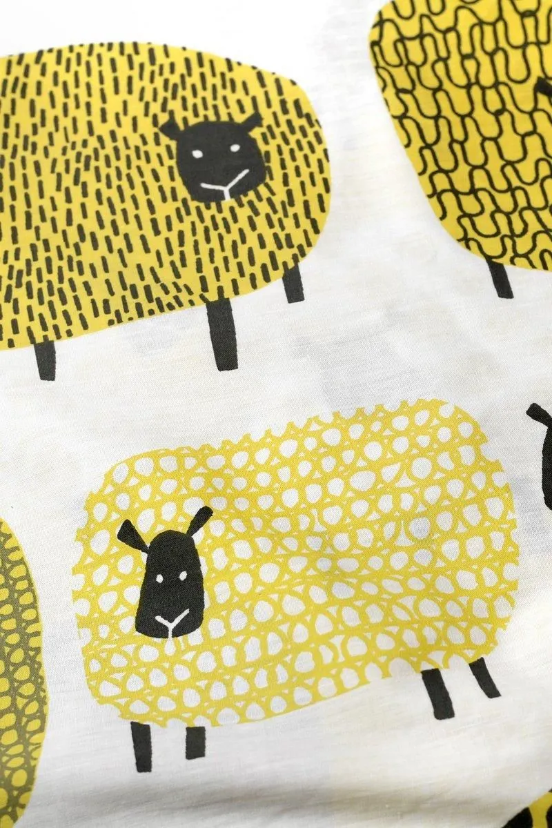Fusion 'Dotty Sheep' Fun Reversible Duvet Cover Set in Mustard 2