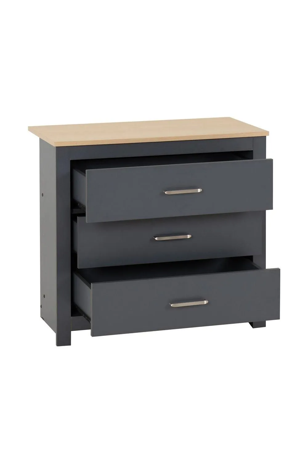 Seconique Portland 3 Drawer Chest in Grey 3