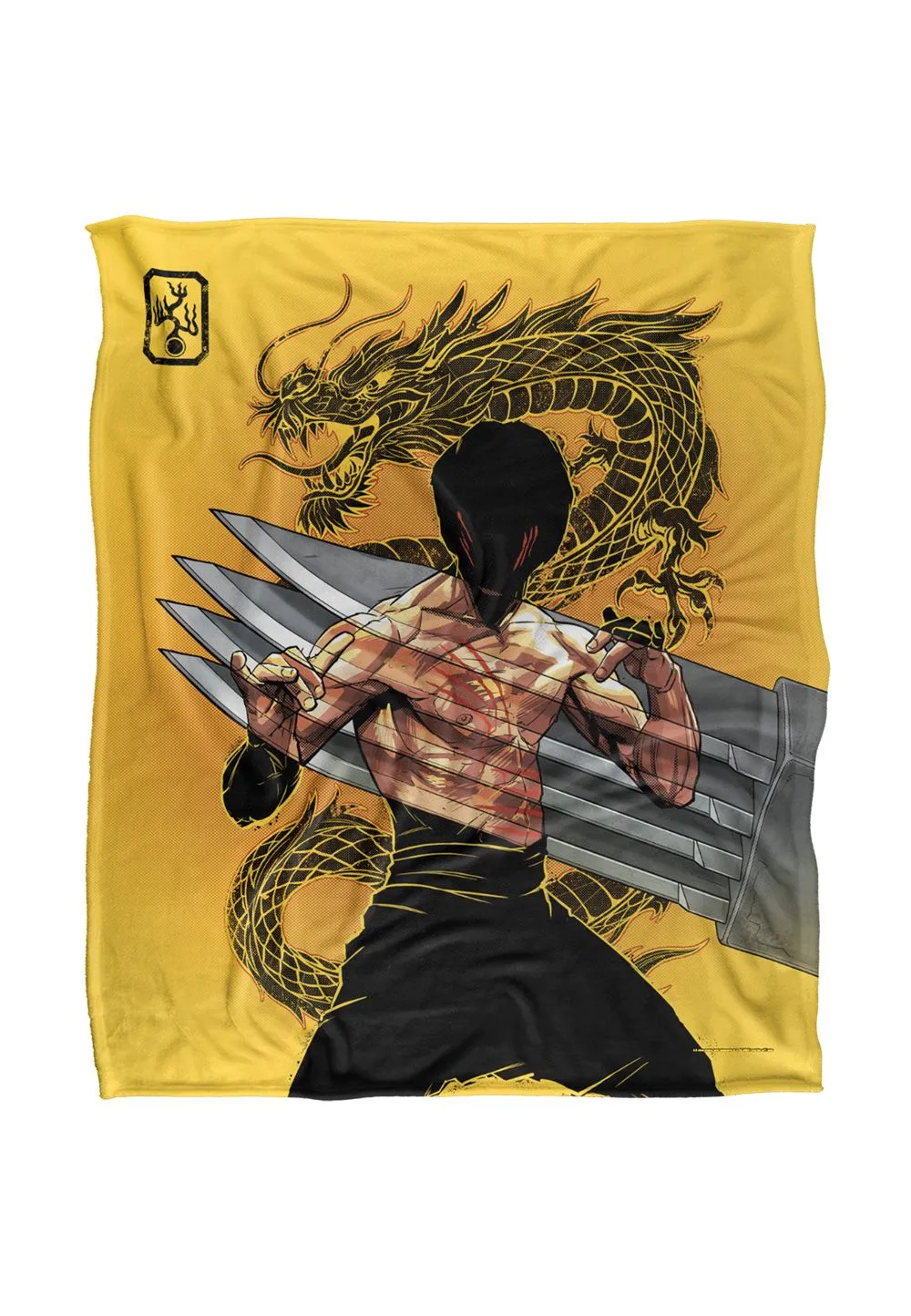 Warner Bros. Bruce Lee Dragon Claw Silky Touch Super Soft Throw Blanket 152 X 127 cm in White