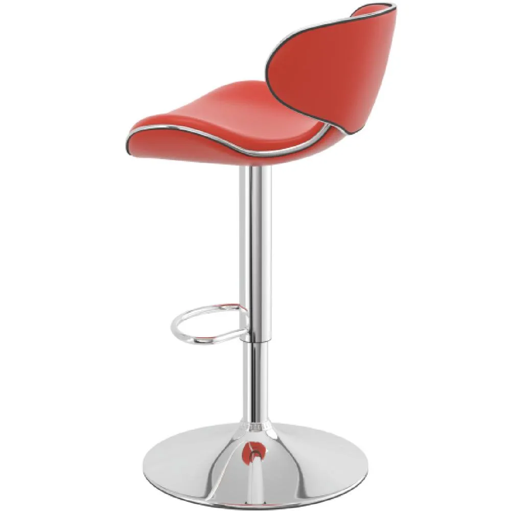 netfurniture Wallon Red Stylish Adjustable Kitchen Bar Stool 5