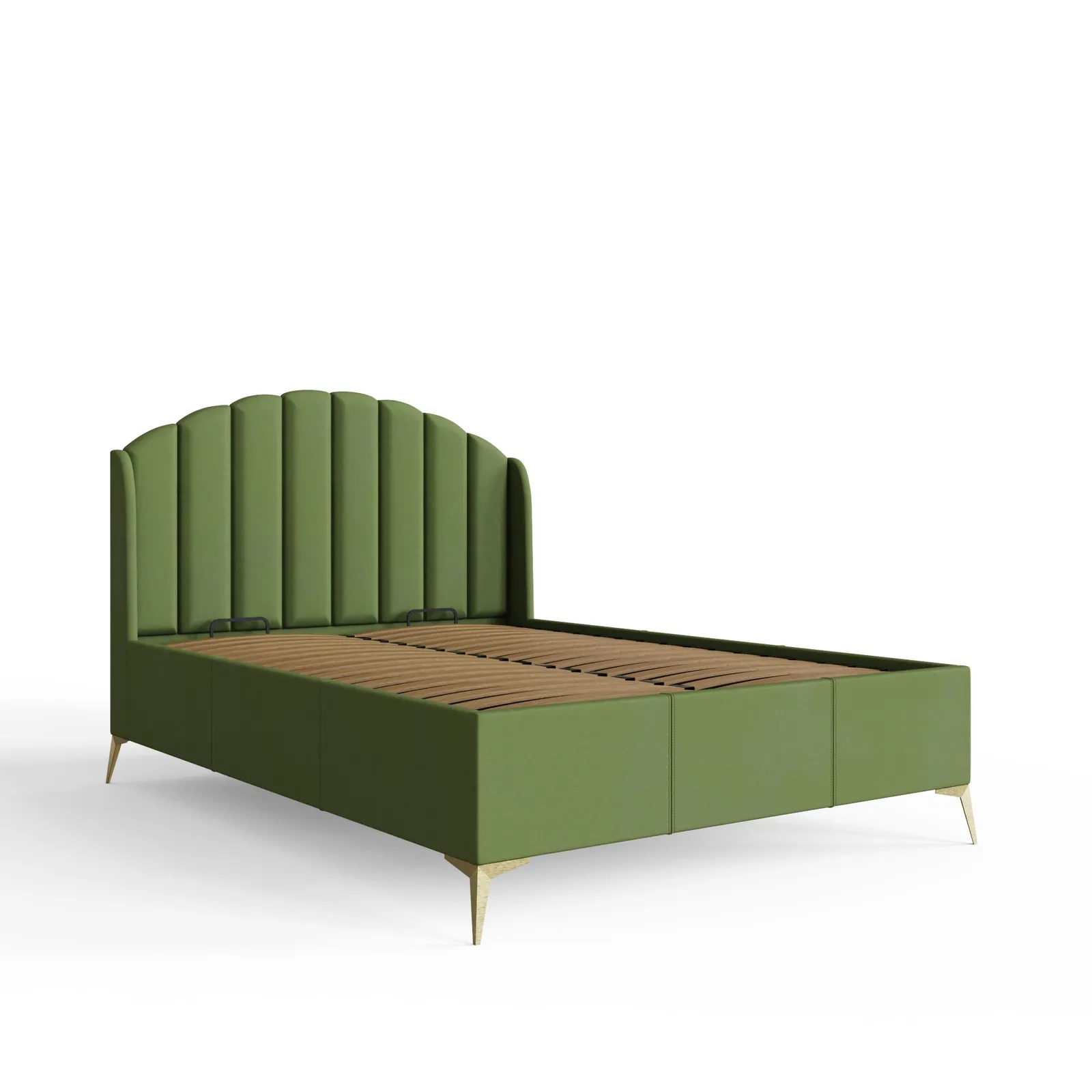 GFW Pettine End Lift Ottoman Storage Bed in Green 4