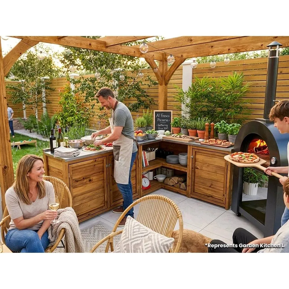 Dunster House Garden Kitchen Unit W2m x D1.5m / W7' x D5' UNIT III in Brown 3