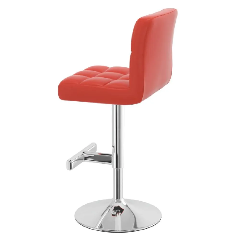 netfurniture Cuborn Red Seat Kitchen Breakfast Bar Stool Height Adjustable 5