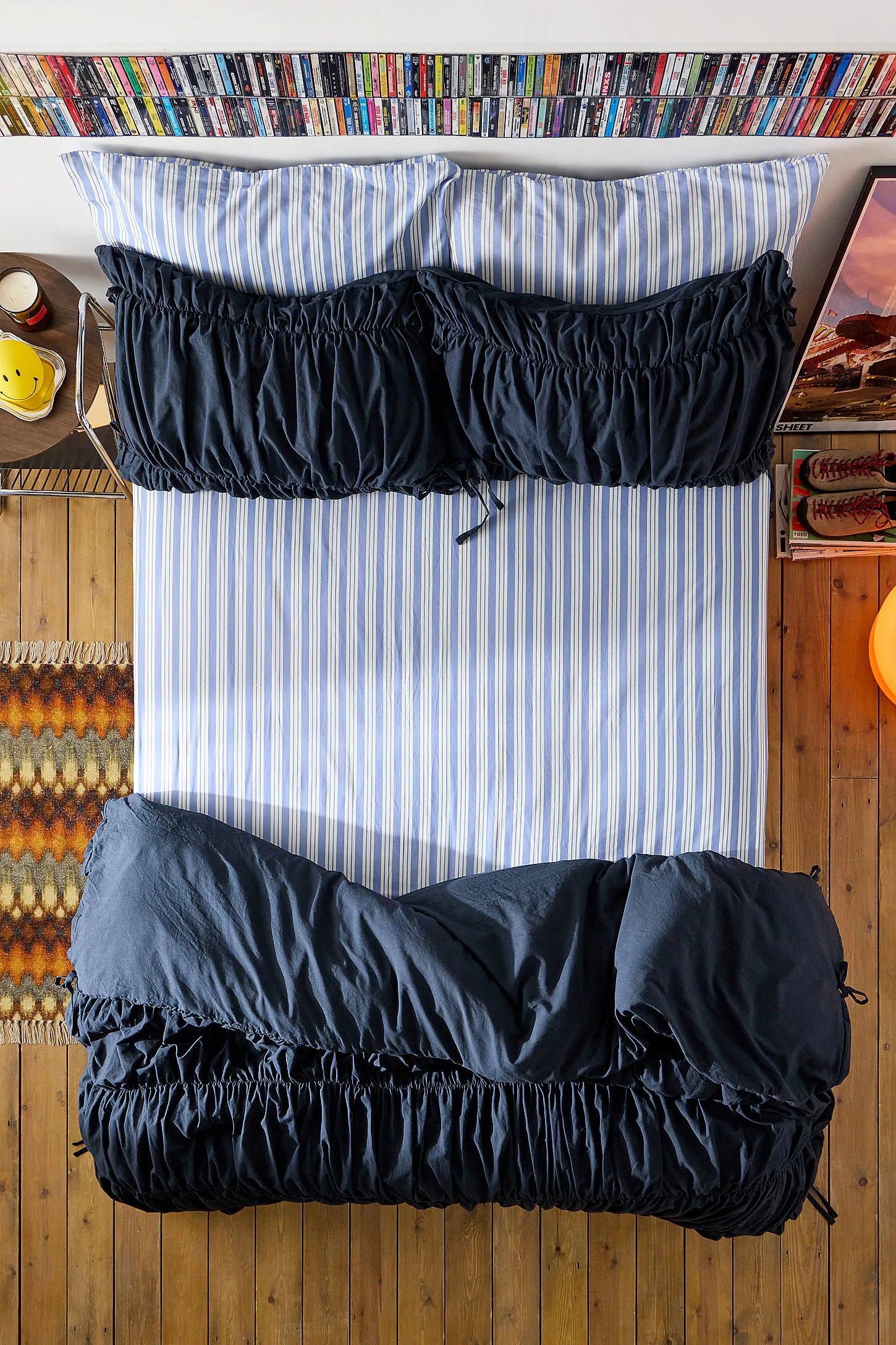 Blue Stripe Fitted Sheet & Pillowcase Set
