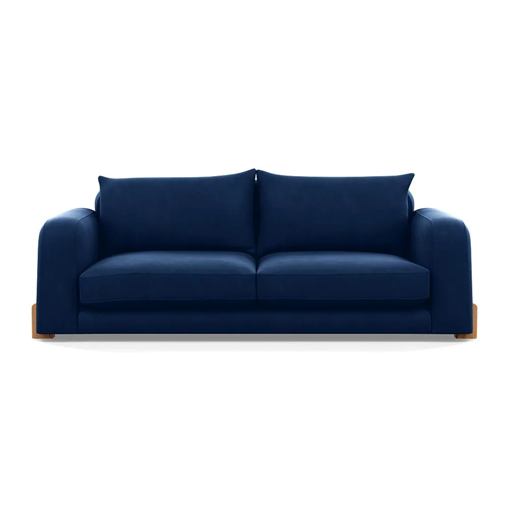 Heal's Nuvola 4 Seater Sofa Velvet Midnight Natural Oak Feet 1