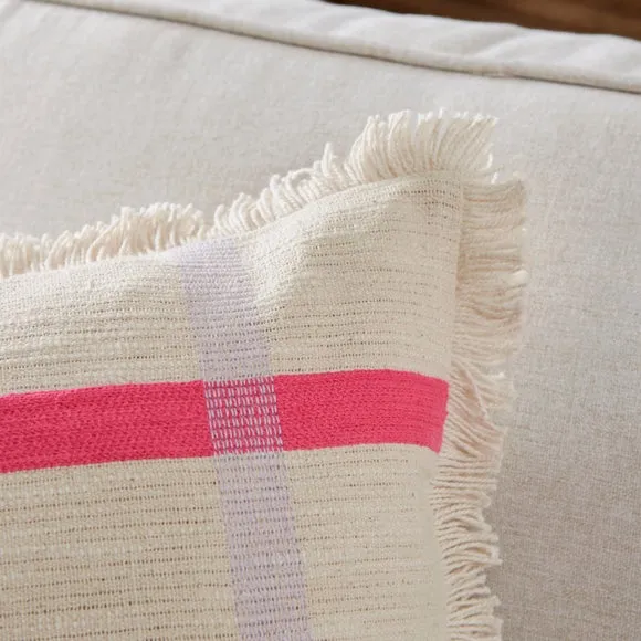 Woven Check Cotton Square Cushion 5