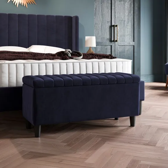 Alara Velvet End of Bed Storage Ottoman