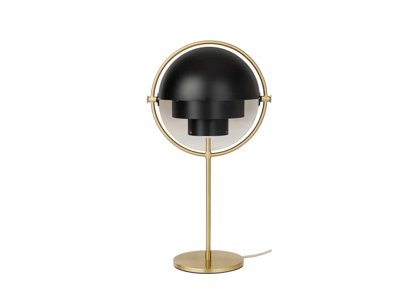 Gubi Multi Lite Table Lamp Brass Black Shade