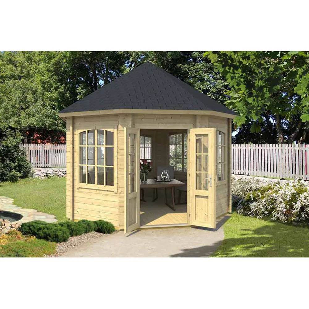Lasita Maja Ltd Jamaica-Log Cabin, Garden Room, Home Office - L389.4xW389.4xH345.4 cm in Natural