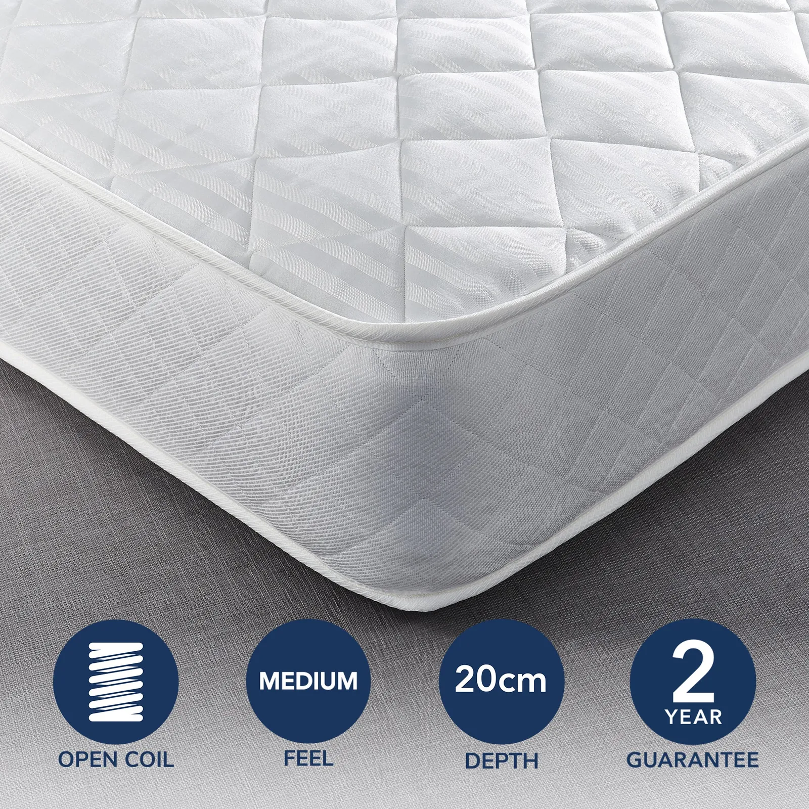 Dunelm Everyday Open Coil Mattress White