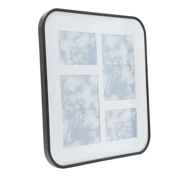 Black Square Rounded Corner Multi Photo Frame 2