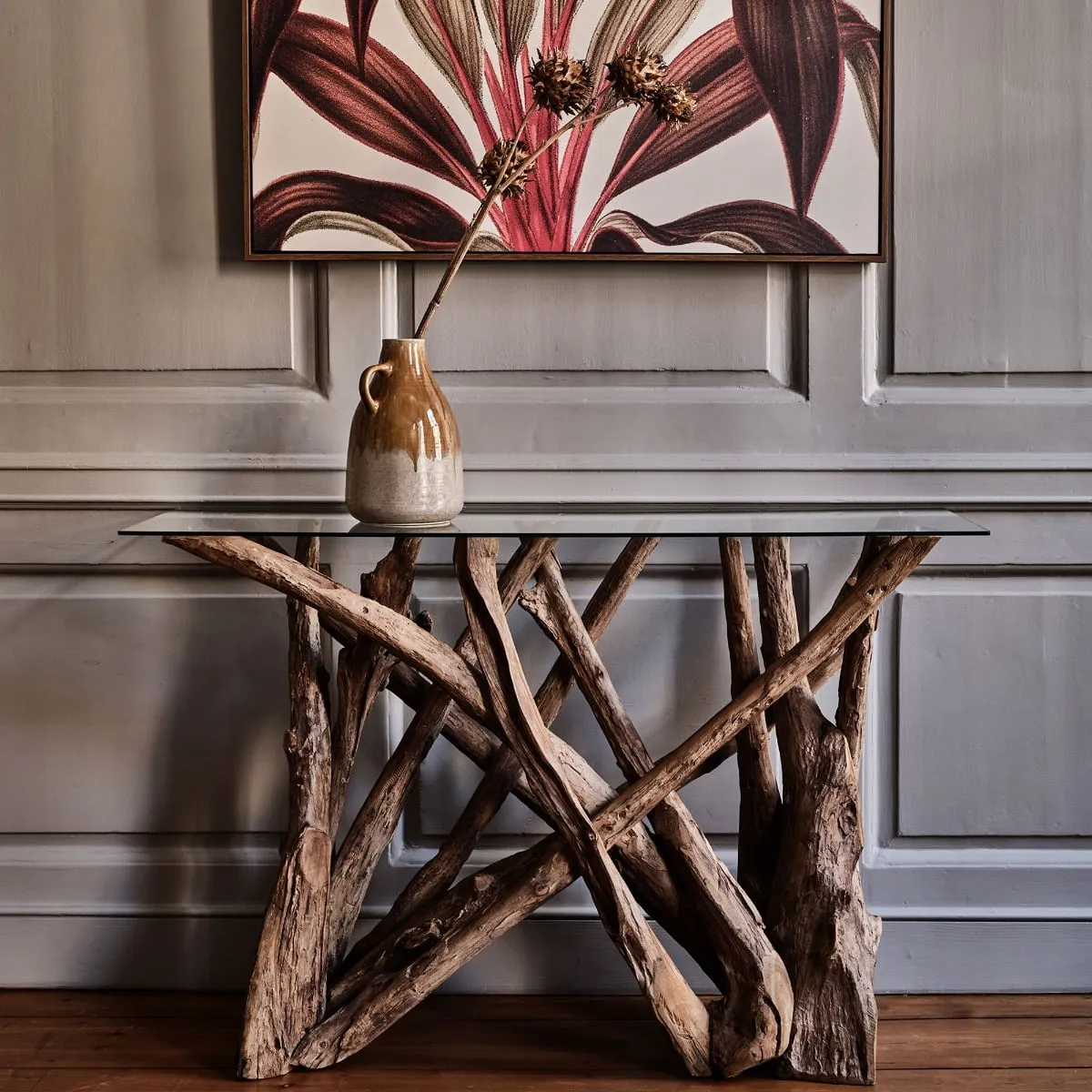 Whinfell Console Table, Brown Glass | Barker & Stonehouse 3