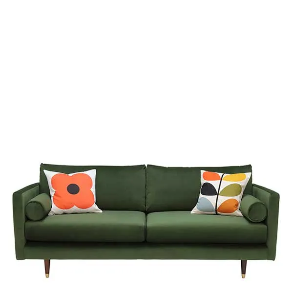 Orla Kiely Mimosa Medium Sofa Plain Velvet - Barker & Stonehouse