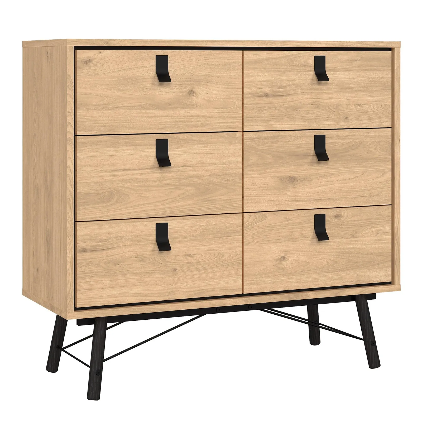 Furniture To Go Ry Double Chest of Drawers 6 Drawers in Light Oak 1