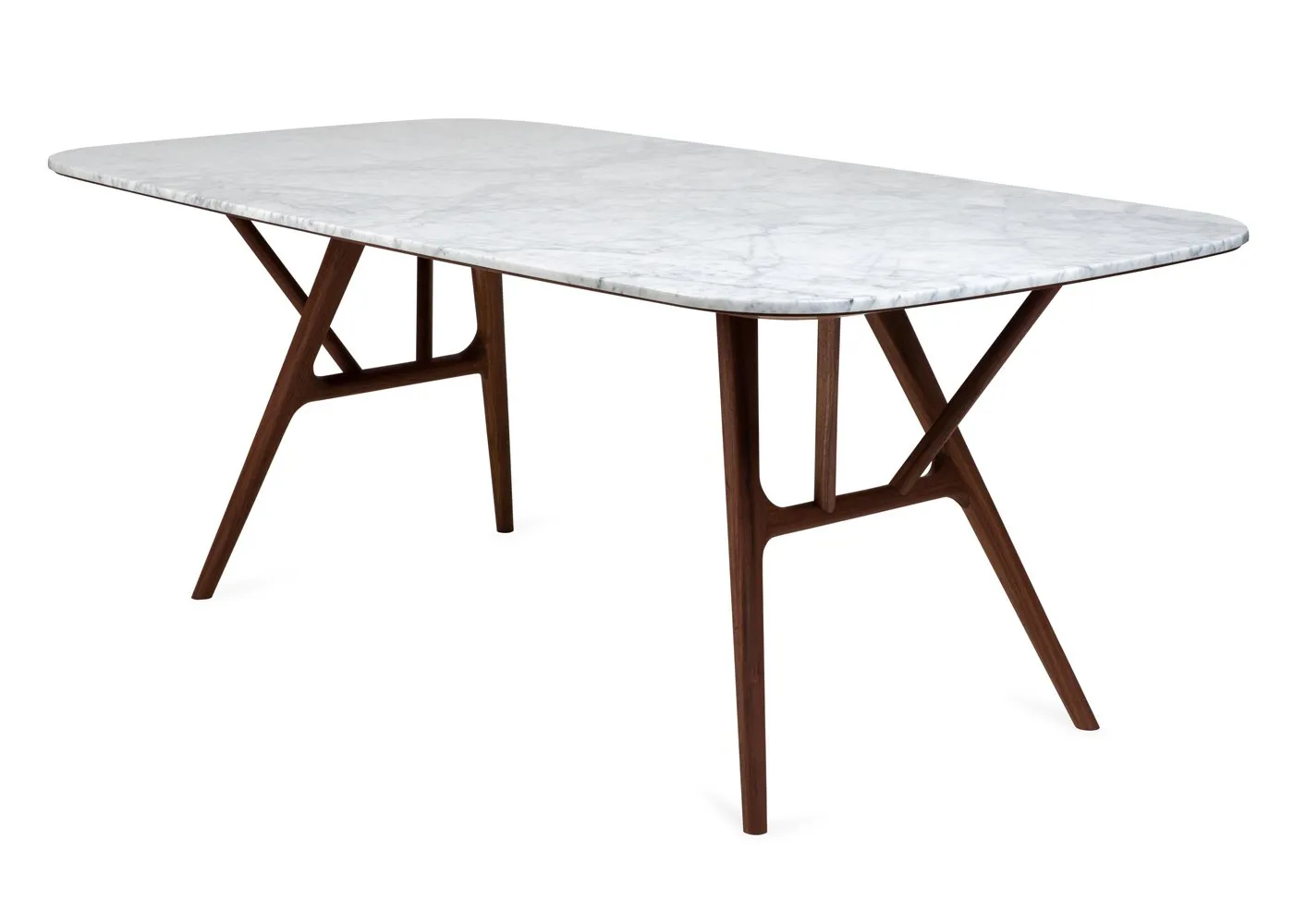 Heal's Anais Dining Table Walnut Marble Top