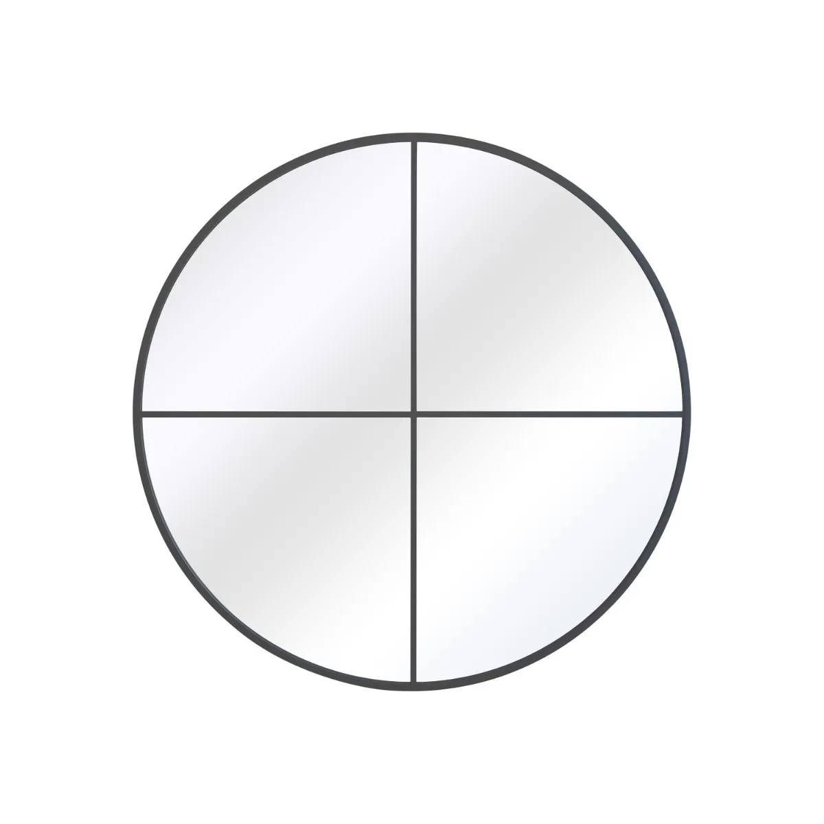 MirrorOutlet Black XL Circular Window Metal Wall & Leaner Mirror (180 x 180CM) 5