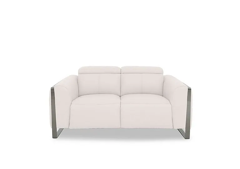 Gisella Leather 2 Seater Sofa - Cotton