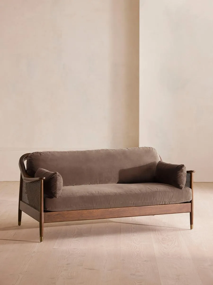 Atlanta Three Seater Sofa, Velvet, Taupe