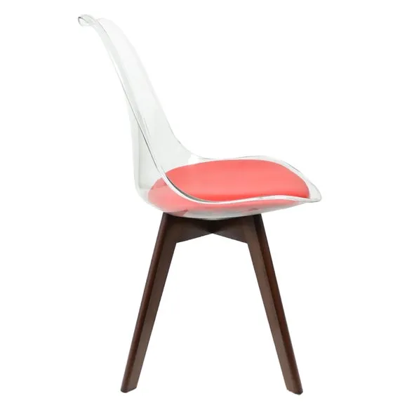 Fusion Living Soho Clear Plastic Dining Chair with Squared Legs 4