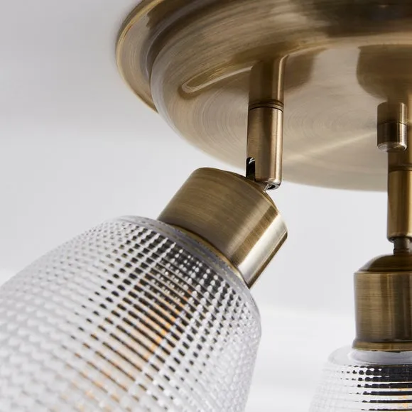 Kibworth Ribbed 3 Light Adjustable Semi Flush Spotlight 3