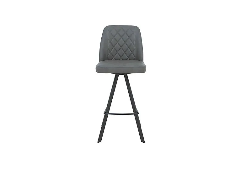 Mars Faux Leather Swivel Bar Stool - Grey