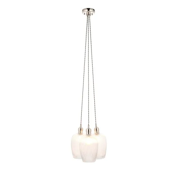 Vogue Sturt 3 Light Ribbed Adjustable Cluster Ceiling Light 6
