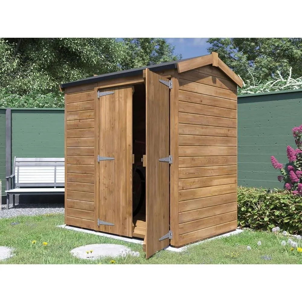 Dunster House Garden Shed 1.8 x 1.2m (6' x 4') 15mm Pent - Overlord Modular in Brown 2
