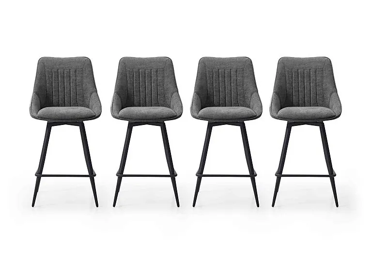 Crete Set of 4 Bar Stools - Dark Grey