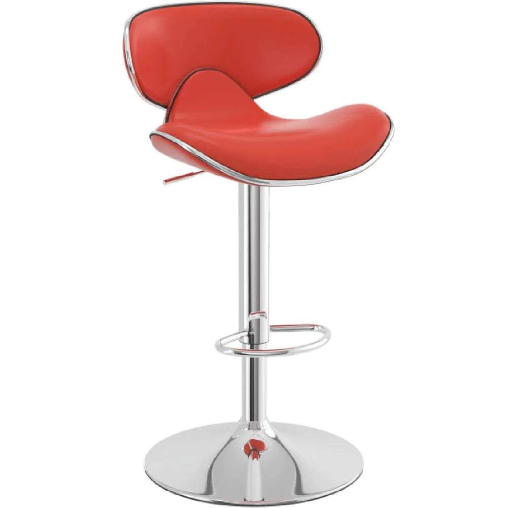 netfurniture Wallon Red Stylish Adjustable Kitchen Bar Stool 2