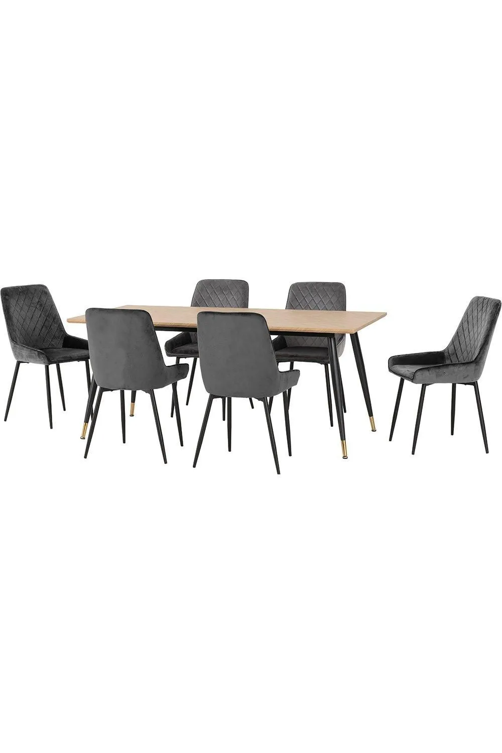 Seconique Hamilton Large Dining Set with Avery Chairs in Grey 2