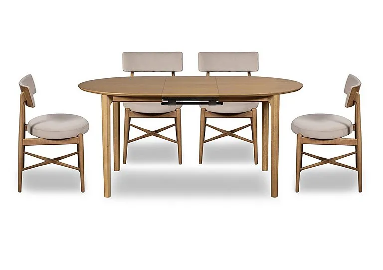 Winchester Oval Extending Dining Table with 4 Chairs - Grey