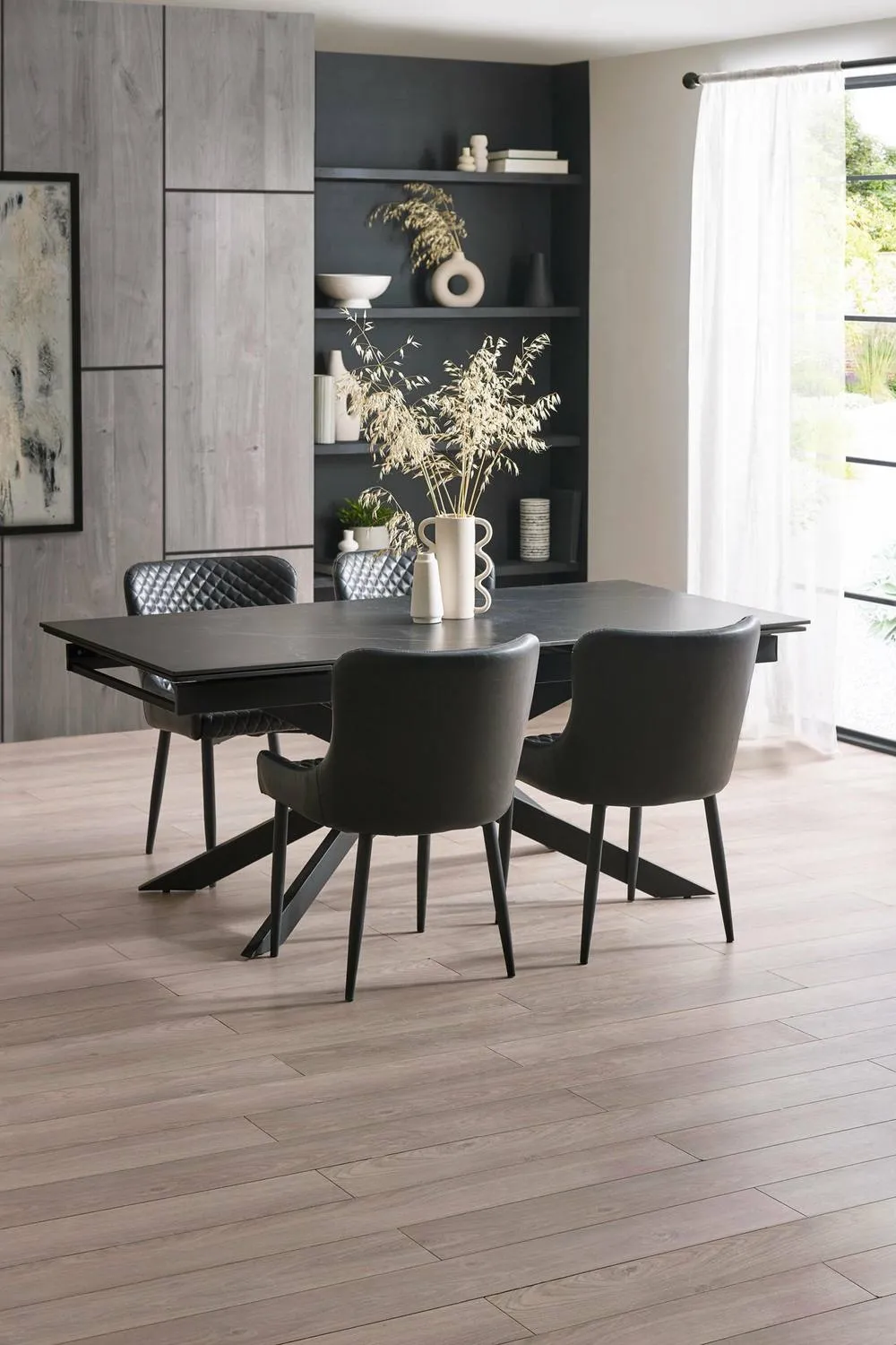 Julian Bowen Osaka Rectangular Extending 6-8 Seater Dining Table in Grey 3