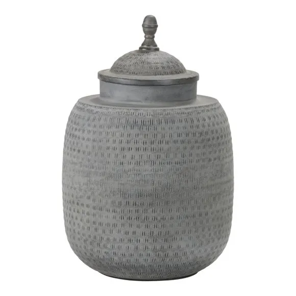 Raj Hammered Metal Urn Vase with Lid 4