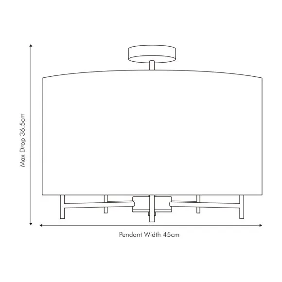 Plaza Silver Semi Flush Ceiling Light 5