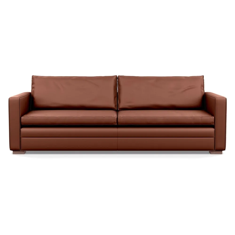 Heal's Palermo 5 Seater Sofa Leather Grain Dark Brown 068 Walnut Feet 1