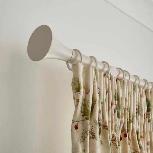 Flush Trumpet Fixed Metal Curtain Pole with Rings 4