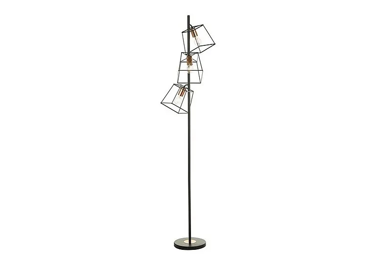 Tower 3 Light Floor Lamp - Black