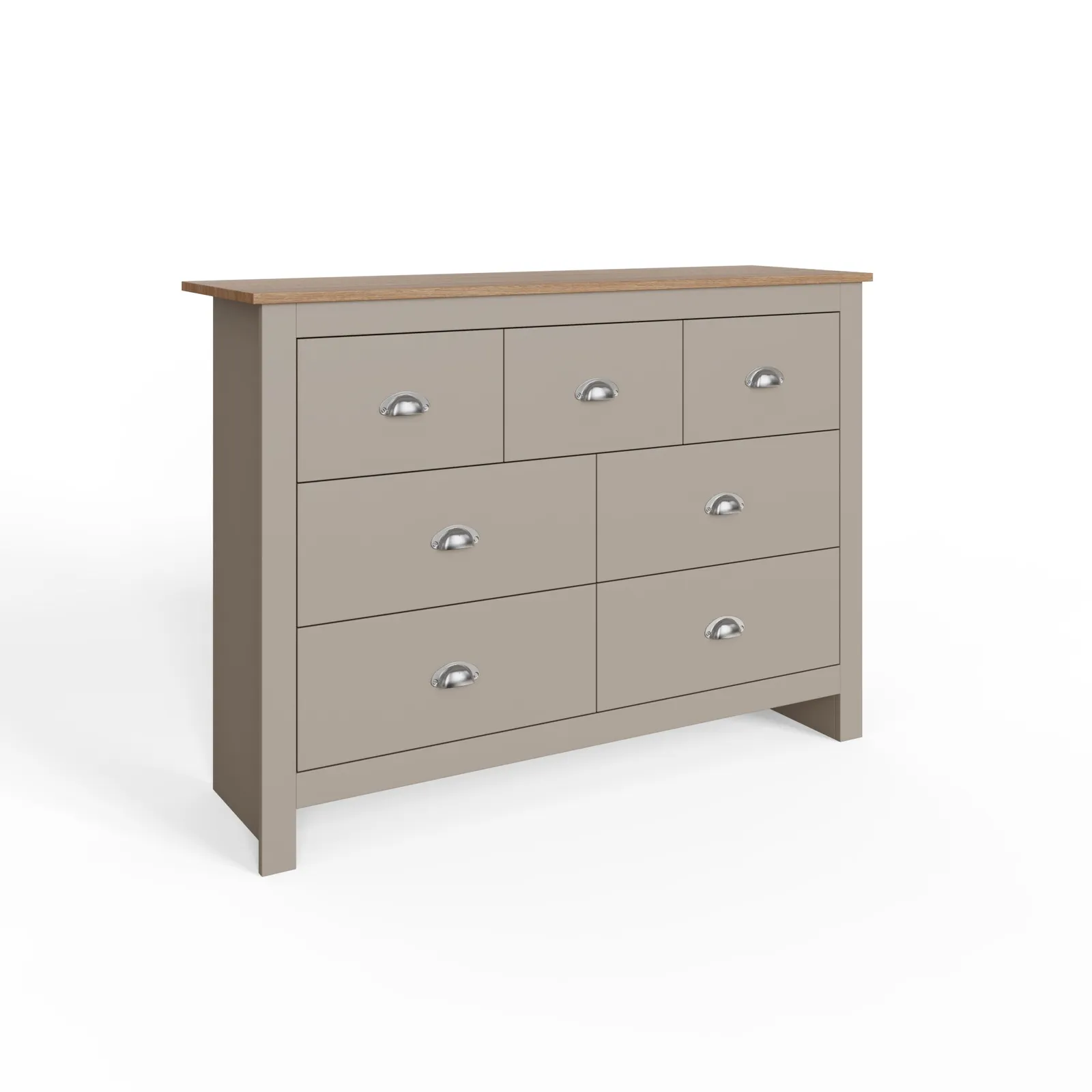 GFW Lancaster 7 Drawer Chest in Grey 4