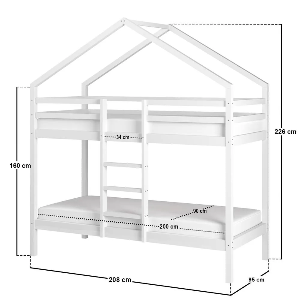 Flair Nest House Bunk Bed in White 3