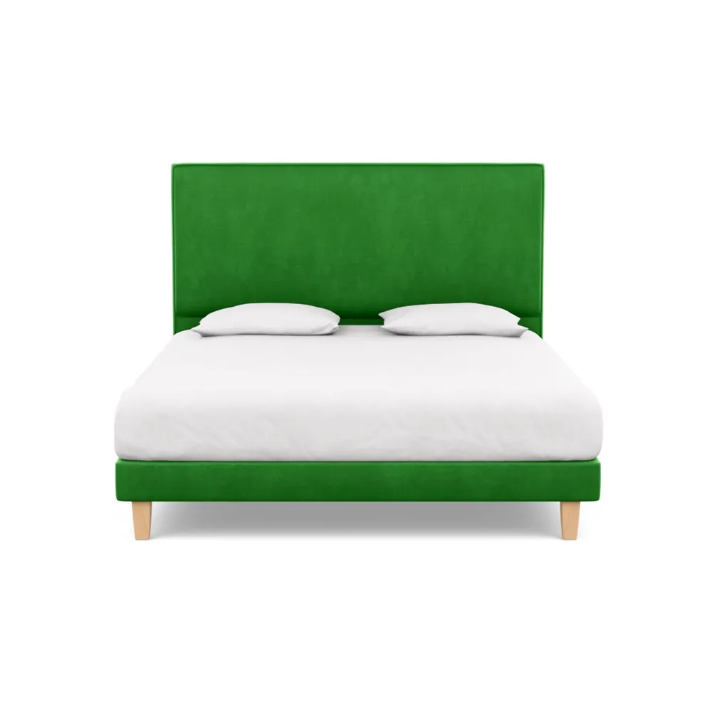Heal's Heal's Shallow Divan Super King Varese Velvet Emerald Light Solid Wood