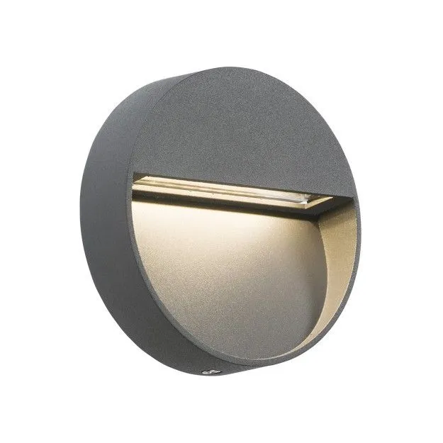 Netlighting LED Round WallGuide Light Grey 230V IP44 2W