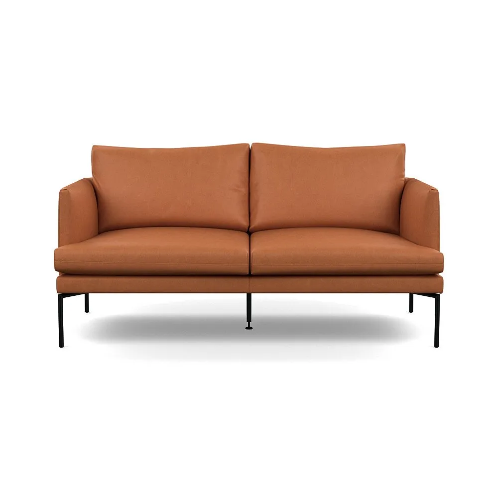 Heal's Matera 2 Seater Sofa Linea Leather 680 Black Feet 1