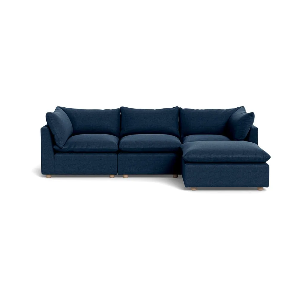 Heal's Astrid Right Hand Facing Corner Sofa Capelo Linen-Cotton Inkspot Natural Beech Feet 1