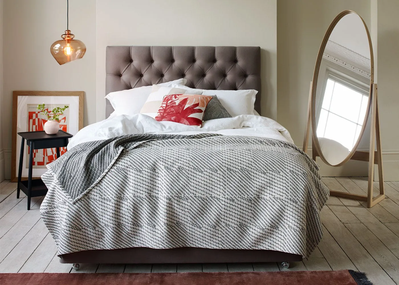 Heal's Deep Divan Super King Boucle Indigo None 3