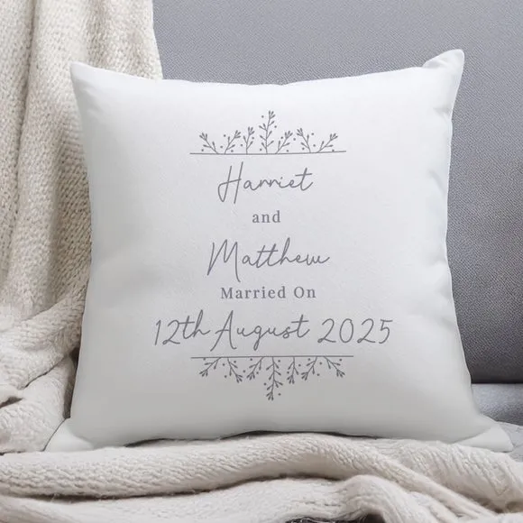 Personalised Grey Floral Square Cushion 5