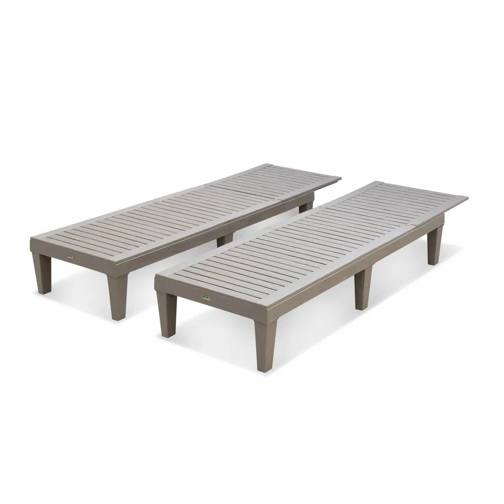 sweeek Pair of plastic sun loungers with textured wood effect in Grey 4