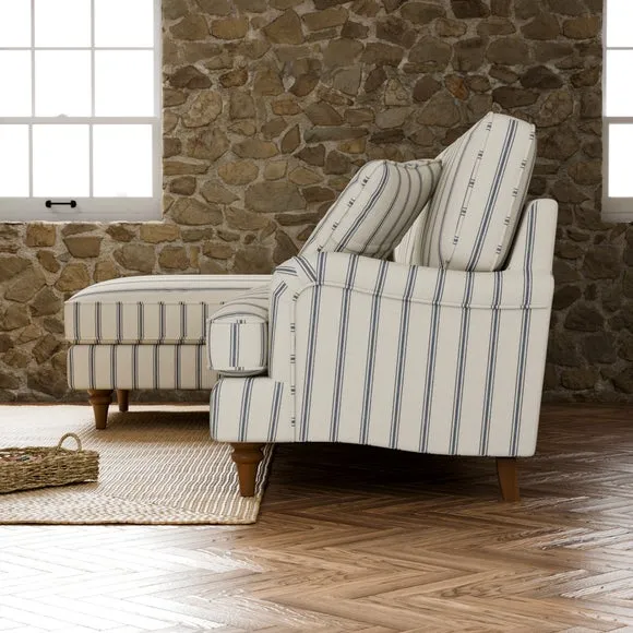 Beatrice II Folkstone Stripe Storage Corner Chaise Sofa 3