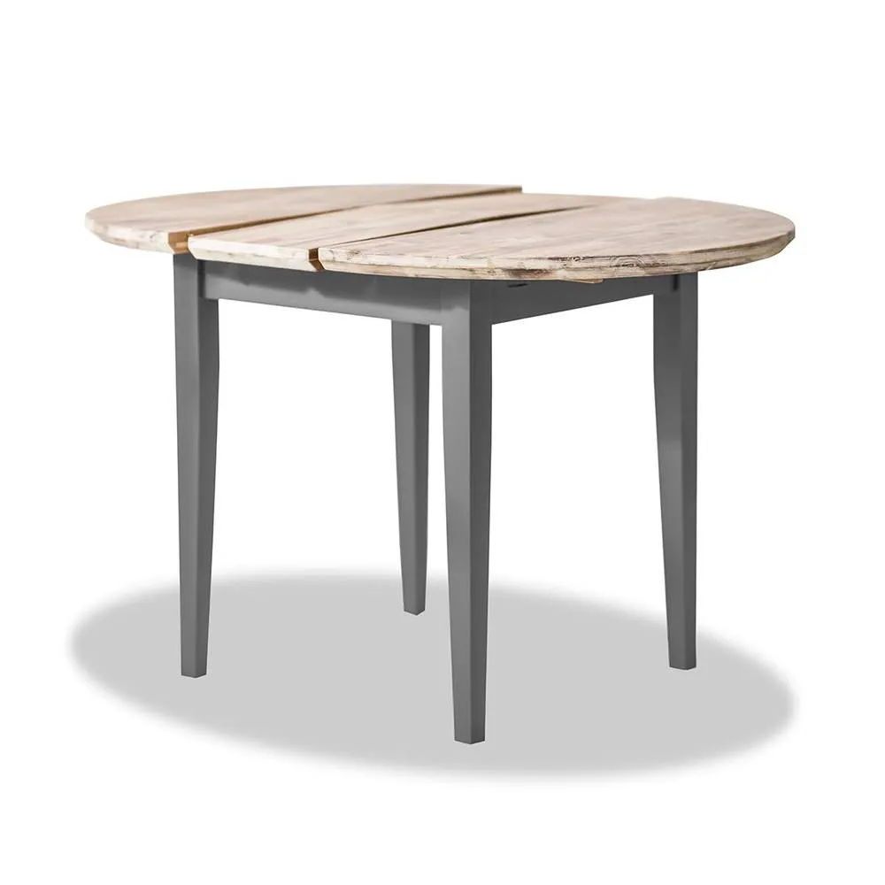Statement Furniture Florence Round Extendable Kitchen Dining Table in Light Grey 2