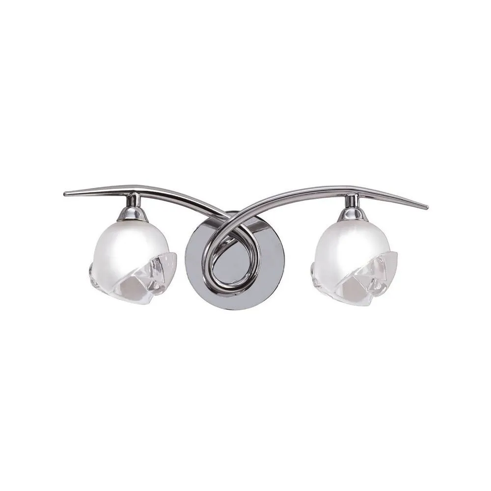 Netlighting Fragma Wall Lamp Switched 2 Light G9 Polished Chrome in Grey